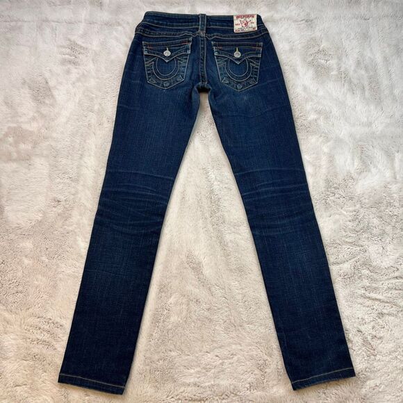 True Religion Womens 26x30 Julie Skinny Jeans Denim Stretch Made in USA Low Rise - Picture 8 of 10